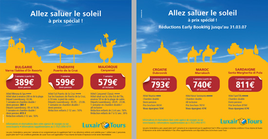 LuxairTours promotional campaign