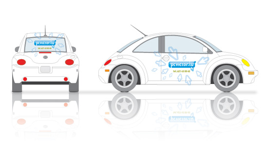 Logo on car
