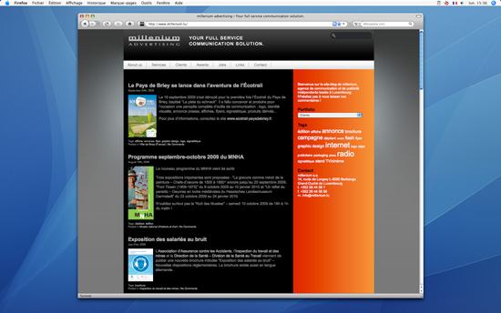 millenium wordpress theme design and coding